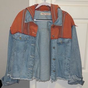 Free people jean jacket hoodie
